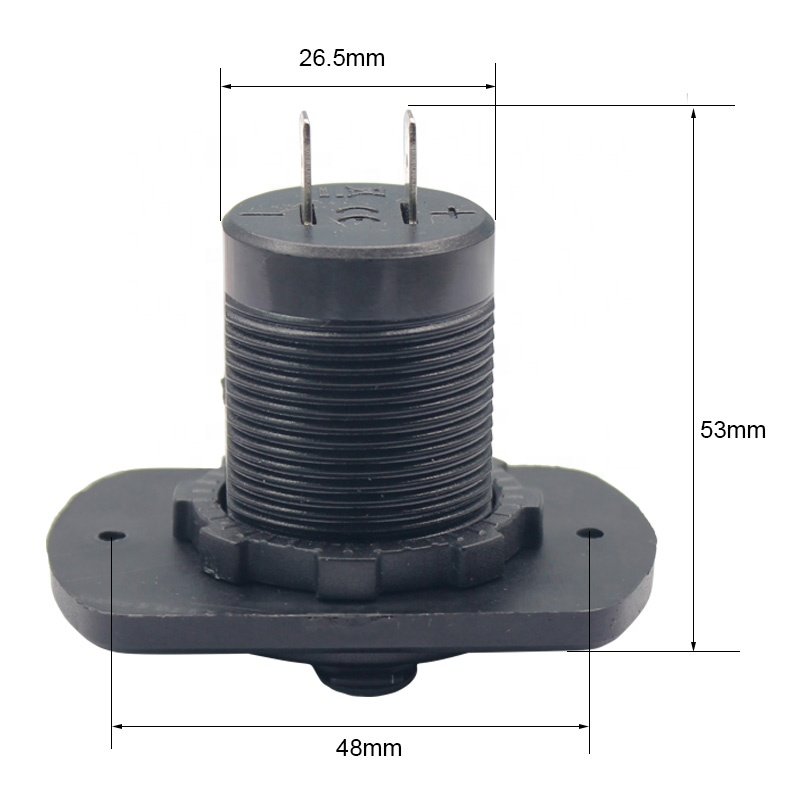 Waterproof DC 12V 24V 3.1A USB Outlet Dual Port Car Charger Cigarette Lighter Socket with Cover Panel for Bus RV Truck Ship