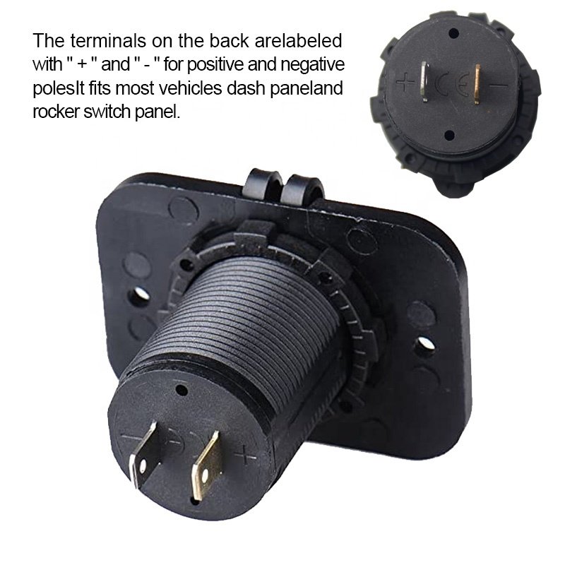 Waterproof DC 12V 24V 3.1A USB Outlet Dual Port Car Charger Cigarette Lighter Socket with Cover Panel for Bus RV Truck Ship