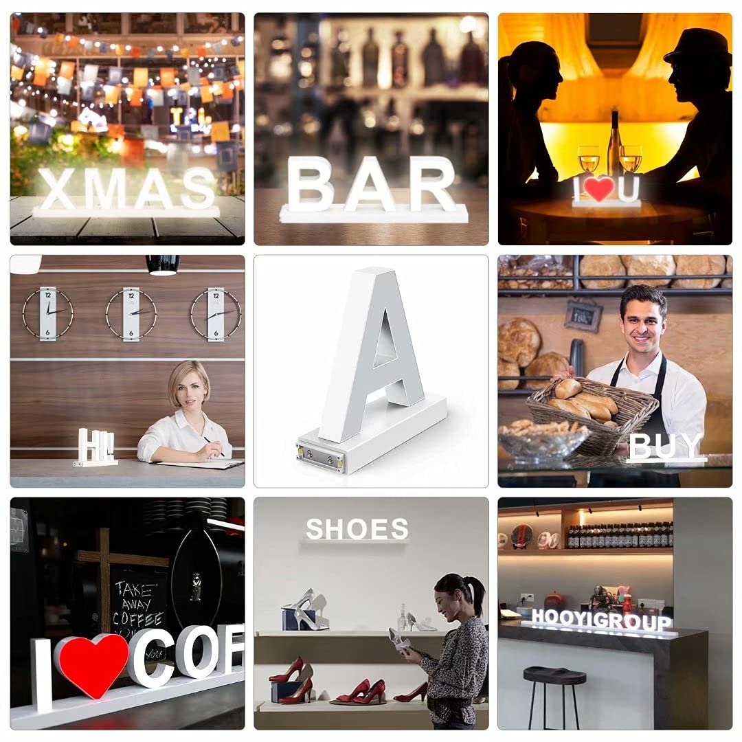 LED Letter Lights Sign Sale Word Sign White Magnetic Assembled Channel Letter Light up Alphabet Letters Track Installation