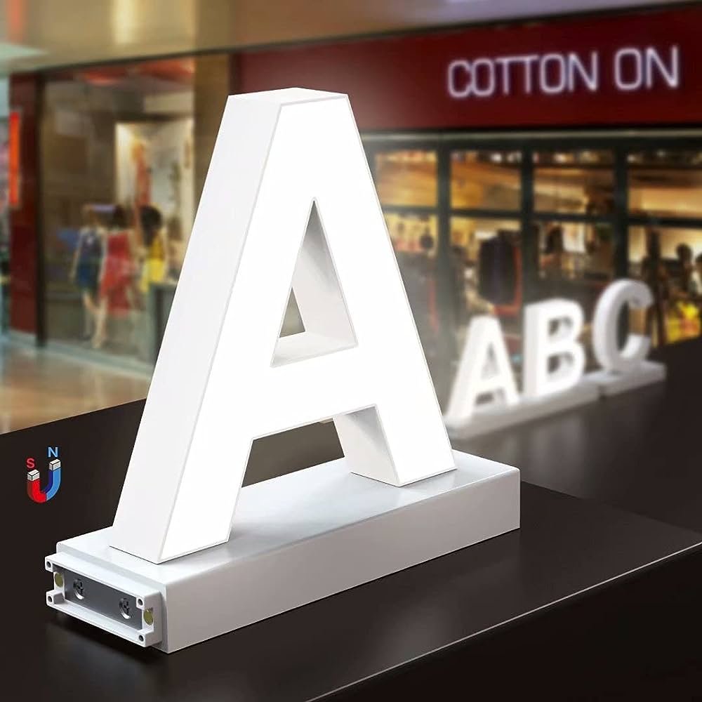 LED Letter Lights Sign Sale Word Sign White Magnetic Assembled Channel Letter Light up Alphabet Letters Track Installation