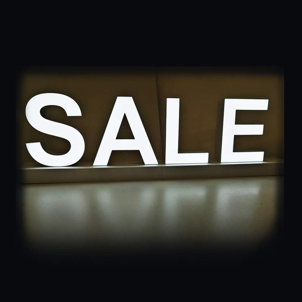 LED Letter Lights Sign Sale Word Sign White Magnetic Assembled Channel Letter Light up Alphabet Letters Track Installation