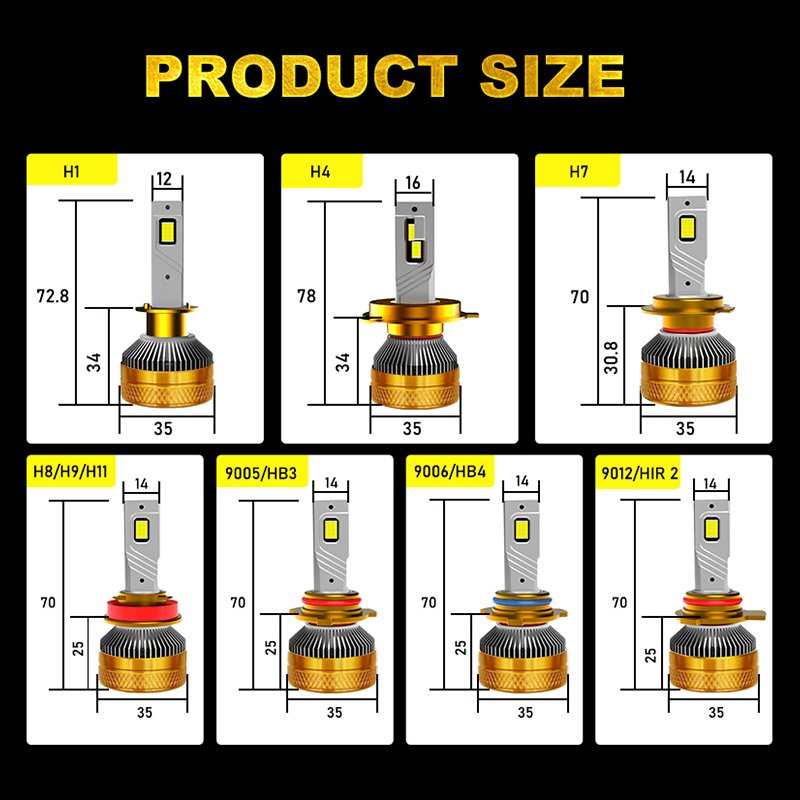 220W Double Copper Tube LED Headlight Bulbs H7 6000K Car Light Bulb With Canbus H8 H9 H11 Auto Headlamp Fog Light