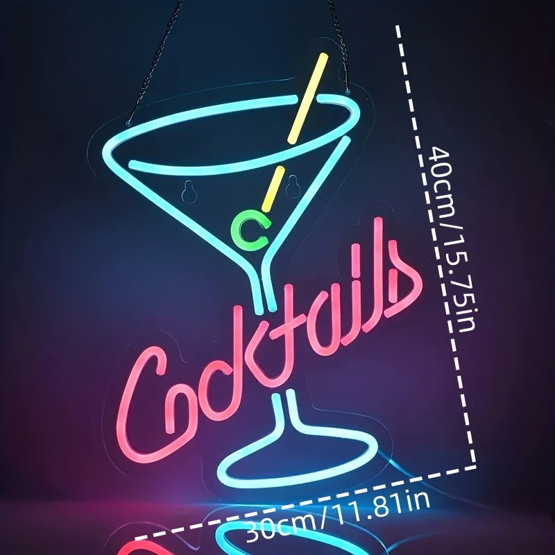 Rebow Fast Delivery Dropshipping Decoracion Lettering Light Logo Cocktail Neon Sign Neon Lights Drop Shipping for Party