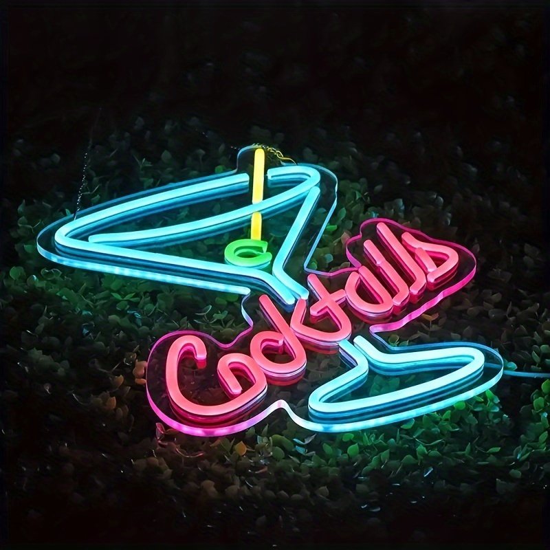 Rebow Fast Delivery Dropshipping Decoracion Lettering Light Logo Cocktail Neon Sign Neon Lights Drop Shipping for Party