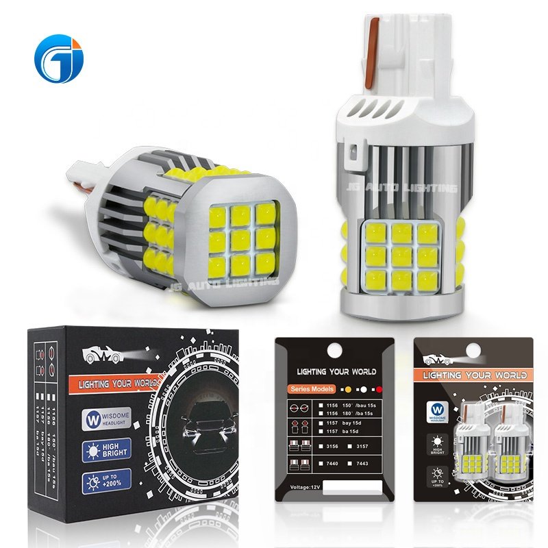 JG High Power 27w T20 PY21W 7443 Canbus signal Light Bulb Error Free Canbus Car Led Turning Light Bulb No Need External Resistor