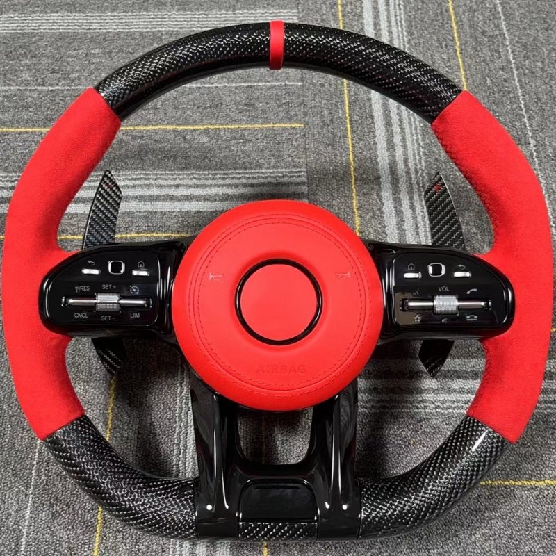 C217 W211 W212 W221 W222 S63 C63 GLA45 C43 SLC for Mercedes-Benz AMG W204 W205 CLA GLA 45 Class Carbon Fiber Steering Wheel