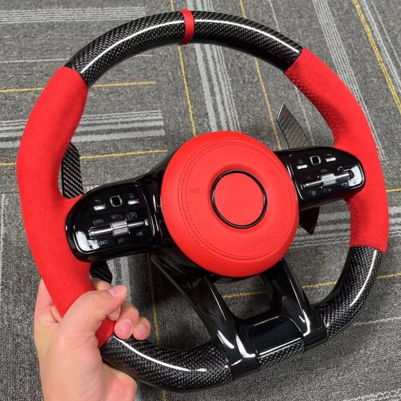 C217 W211 W212 W221 W222 S63 C63 GLA45 C43 SLC for Mercedes-Benz AMG W204 W205 CLA GLA 45 Class Carbon Fiber Steering Wheel