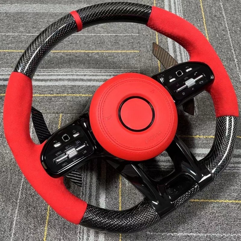 C217 W211 W212 W221 W222 S63 C63 GLA45 C43 SLC for Mercedes-Benz AMG W204 W205 CLA GLA 45 Class Carbon Fiber Steering Wheel