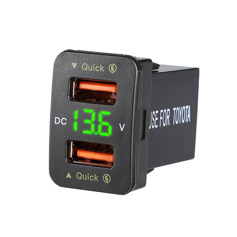 12V USB Charger Dual Type C Car Charger Adapter QC3.0 Fast Charging USB C Car Charger