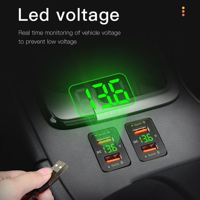 12V USB Charger Dual Type C Car Charger Adapter QC3.0 Fast Charging USB C Car Charger