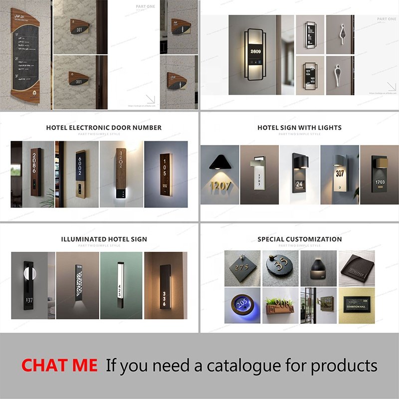 EZD Custom Modern Led Hotel Door Plate with Light House Doorbell Acrylic Apartment Door Number Sign