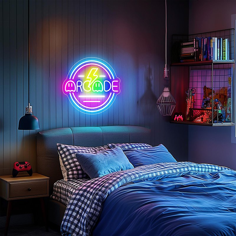 Gamer Neon Sign for Gamer Room Decor Arcade Neon Sign USB Powered Bright Custom LED Neon Gaming Signs for Boys Room Arcade Decor