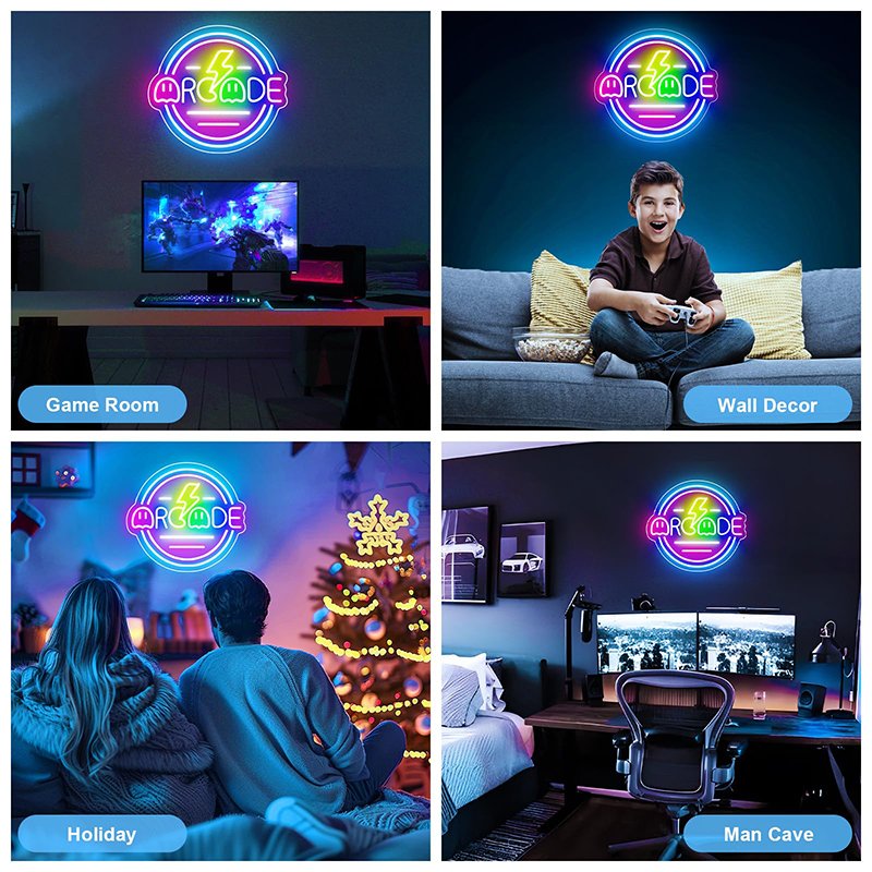 Gamer Neon Sign for Gamer Room Decor Arcade Neon Sign USB Powered Bright Custom LED Neon Gaming Signs for Boys Room Arcade Decor