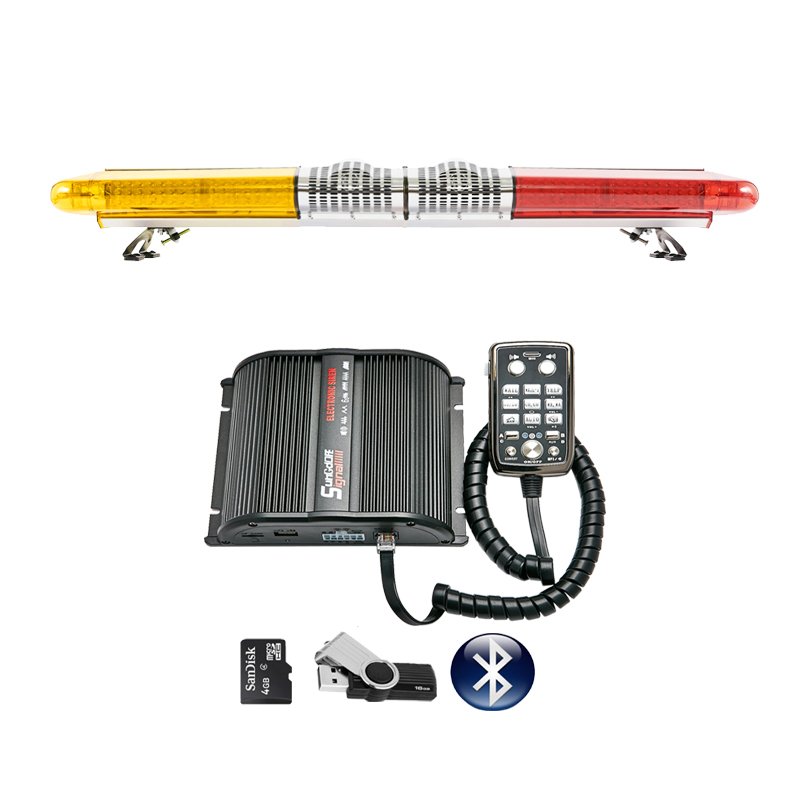 140cm Led Ambulance Light bar Blue Cop Led Warning Lightbar MP3 Function Alarm Warning Light Bars with Speaker