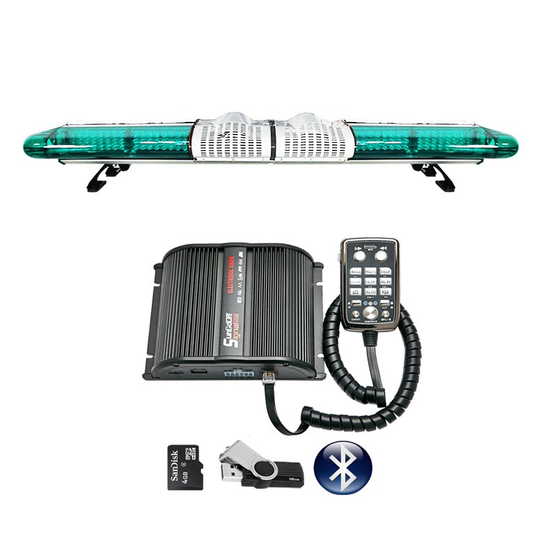 140cm Led Ambulance Light bar Blue Cop Led Warning Lightbar MP3 Function Alarm Warning Light Bars with Speaker