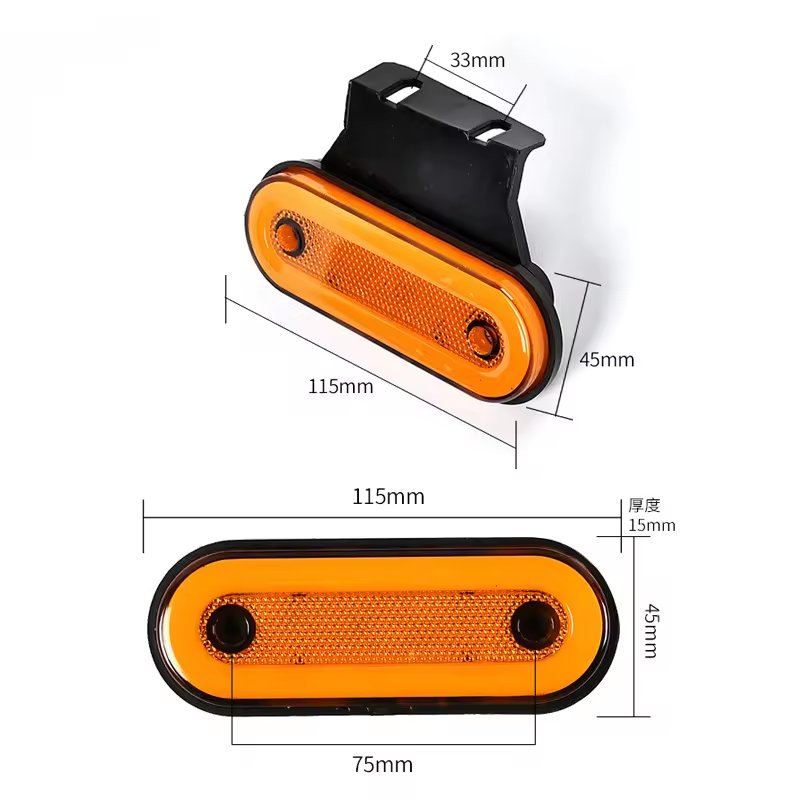 Superbleds 12V 24V Amber Red LED Side Marker Light for Truck Trailer Oval Clearance Lamp Waterproof Rear Indicator Lights
