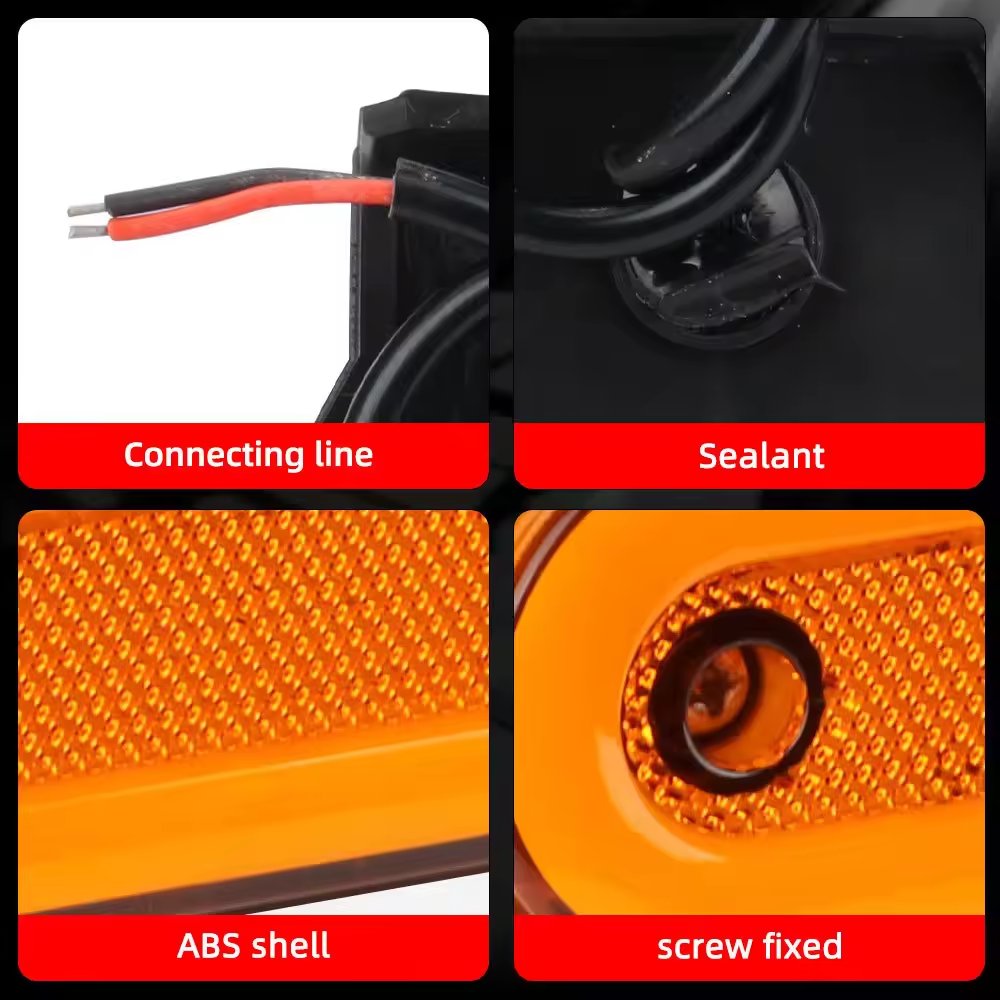 Superbleds 12V 24V Amber Red LED Side Marker Light for Truck Trailer Oval Clearance Lamp Waterproof Rear Indicator Lights