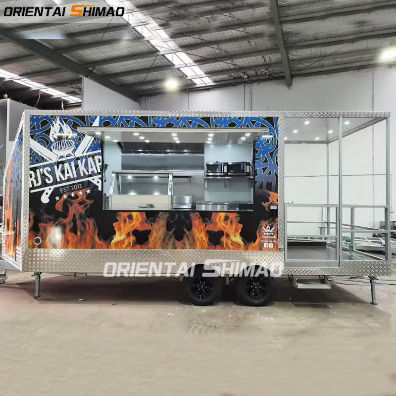 Oriental Shimao Food Trailer Australia with Porch BBQ Food Trailers Fully Equipped Food Truck