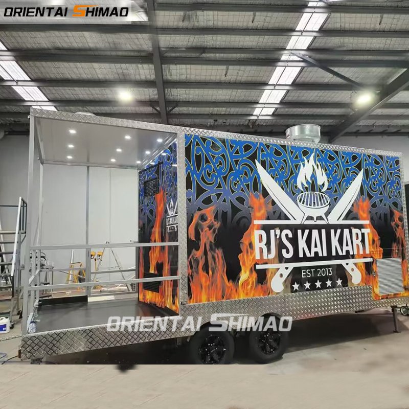 Oriental Shimao Food Trailer Australia with Porch BBQ Food Trailers Fully Equipped Food Truck