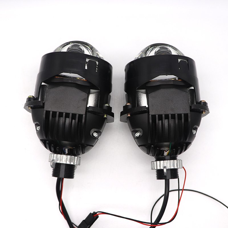 Car 12V 2.5-Inch Led Projector Bifocal Lens Headlight Laser in Matrix Non-destructive Universal H4 H7 9005 9006 6000K Upgrade