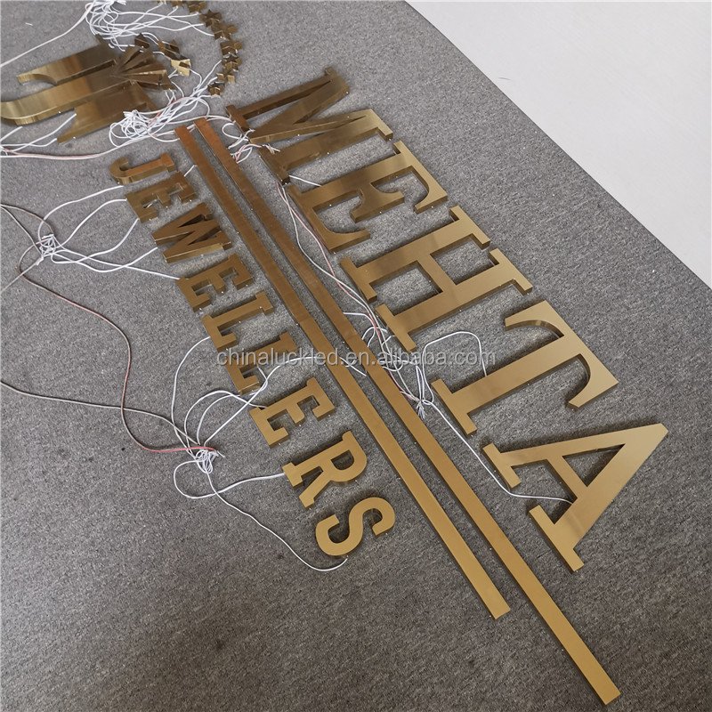 Gold Backlit Sign Used for Jewel Store
