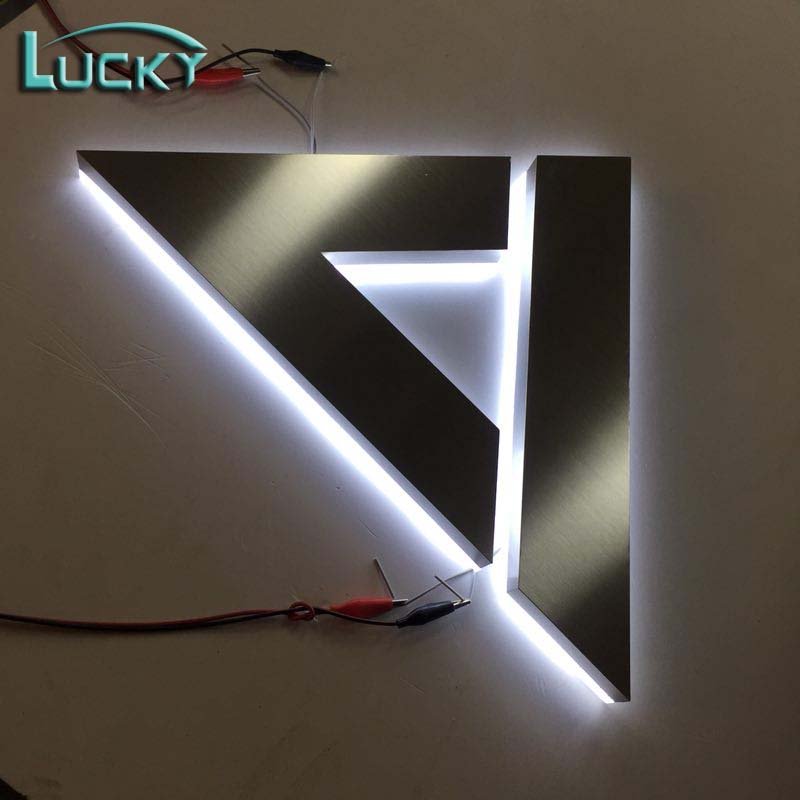 Storefront Small Alphabet Letter Silver Steel Lighting up Metal Letter Backlit Channel Letter Sign