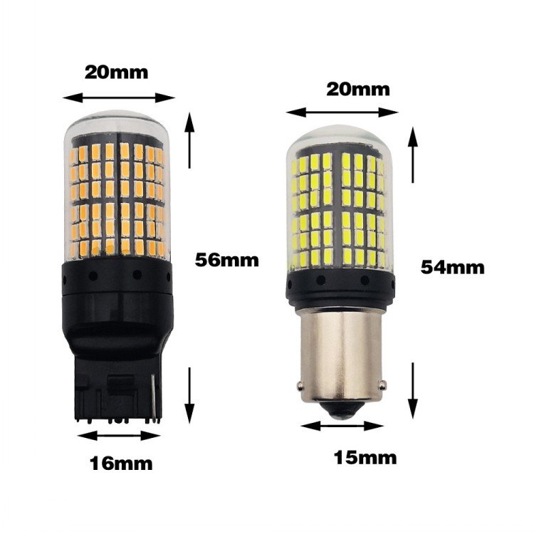 Three Colors 3014 144smd 2880lm Can bus Car Led Switchback Bulb 1156 1157 7440 7443 3156 3157