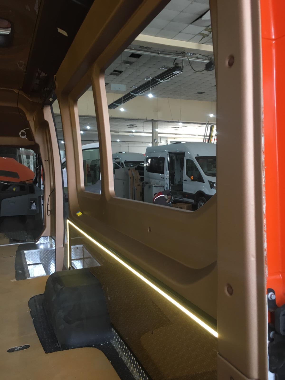 VKM-14 **TRANSIT HIGH GLASS INTERIOR SET** THERMOFORM ABS PLASTIC for COMMERCIAL VEHICLES, MOTORHOMES, MINIBUSES, COACHES, BUSES