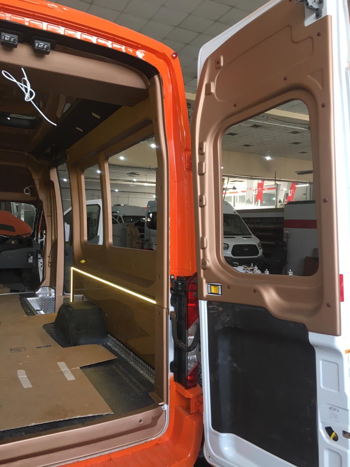 VKM-14 **TRANSIT HIGH GLASS INTERIOR SET** THERMOFORM ABS PLASTIC for COMMERCIAL VEHICLES, MOTORHOMES, MINIBUSES, COACHES, BUSES