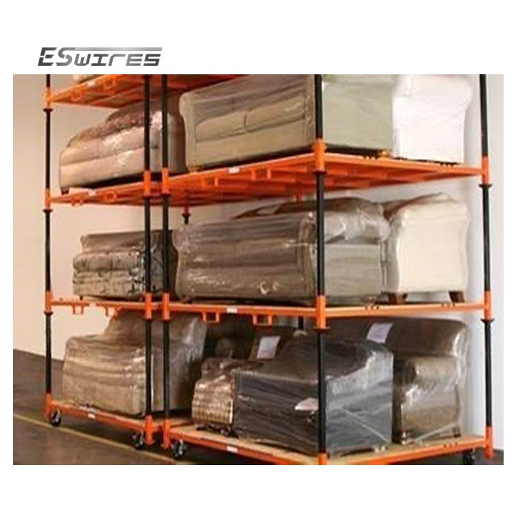 Warehouse Detachable Furniture Industry Portable Metal Steel Transport Stacking Heavy Duty Rack Storage with Wheel