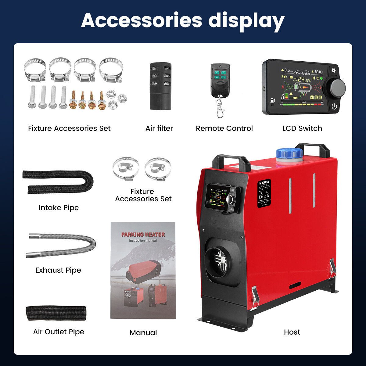 APP Control Diesel Heater 12V 5kW All in One Parking Air Heater for Trucks Motor-homes Boats Bus