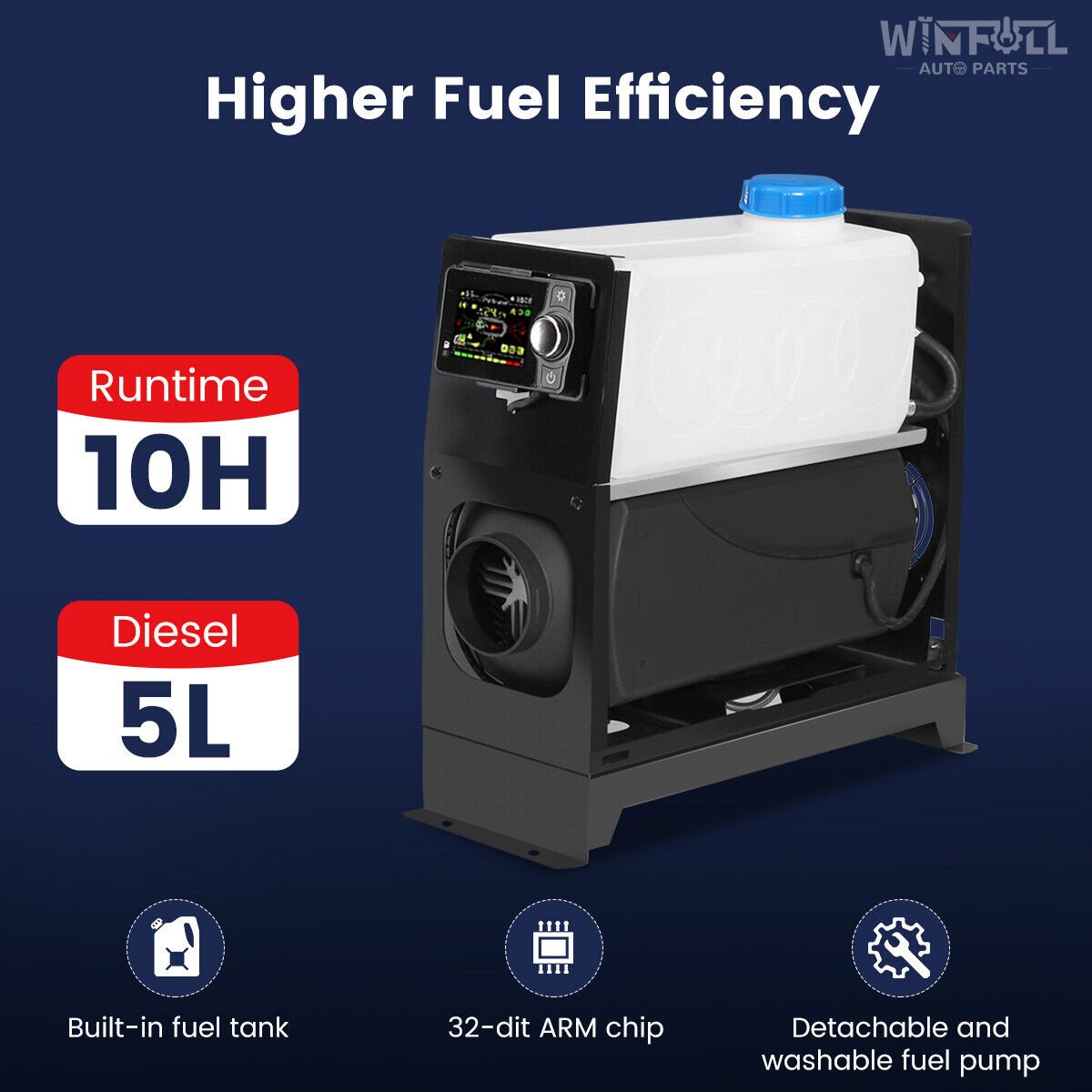 APP Control Diesel Heater 12V 5kW All in One Parking Air Heater for Trucks Motor-homes Boats Bus
