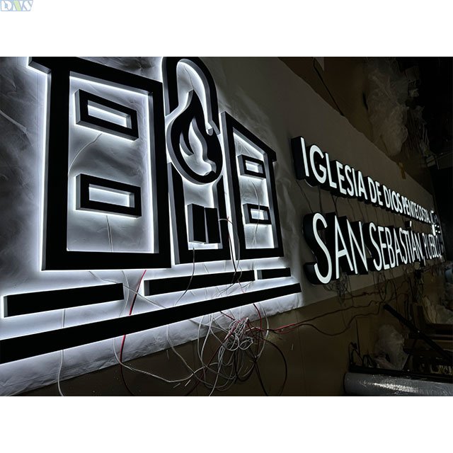 Factory Price Acrylic Wall Letter Big White Letters Side Lit Sign Black White Panel Frontlit Letters