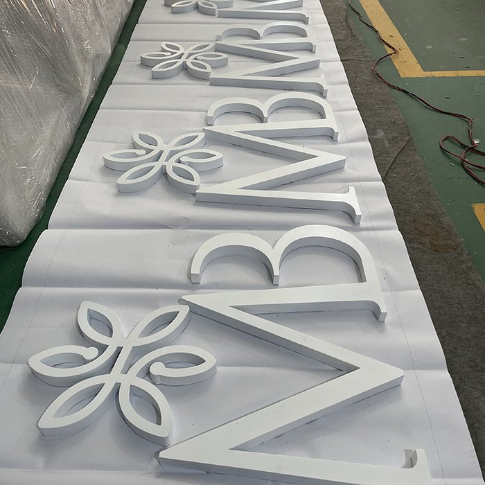 Custom White Acrylic Wall Logo Sign 3D Design for Indoor Outdoor Advertising for Store Walls Decorations with Red Light Effect