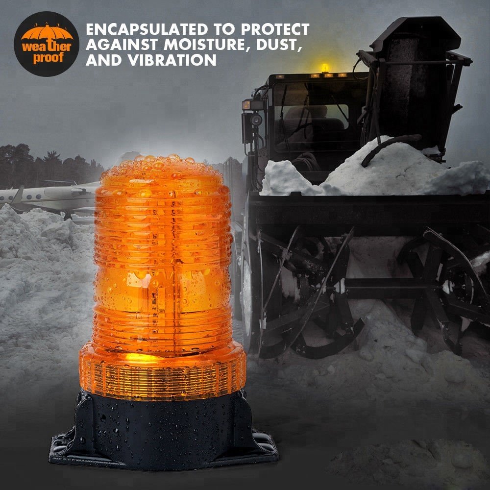 Hodish 30 LED Amber 15W Emergency Warning Flashing Safety Strobe Beacon Light for Forklift Truck Tractor Golf Carts UTV Car Bus