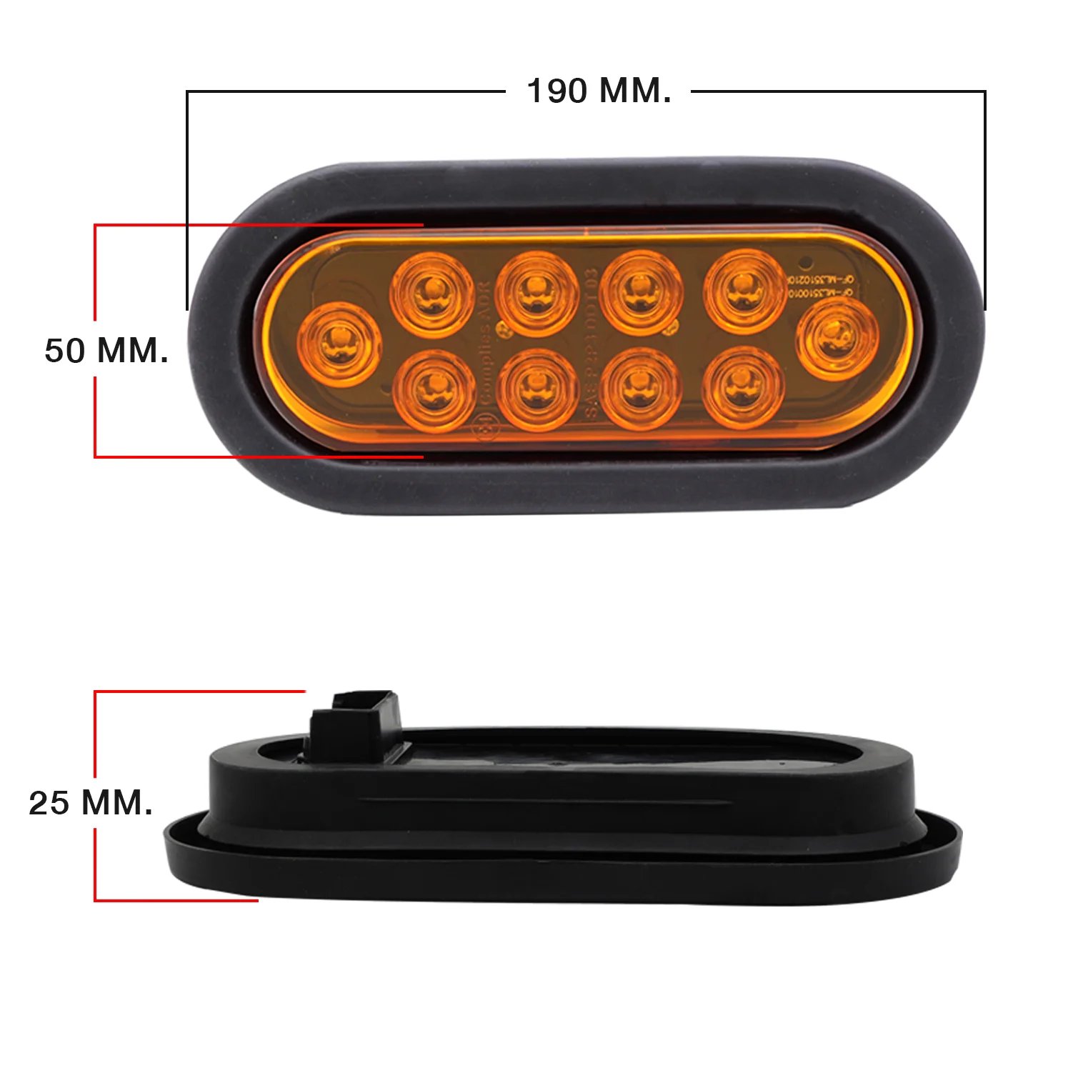 12V 6 " 10LED Truck Trailer Car Side Marker Lights Clearance Lamp Taillight Warning Tractor Strobe Brake Signal Light