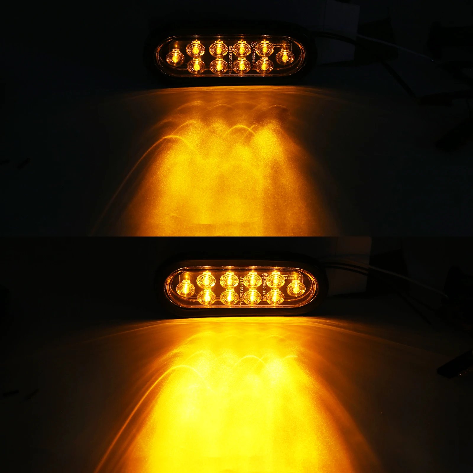 12V 6 " 10LED Truck Trailer Car Side Marker Lights Clearance Lamp Taillight Warning Tractor Strobe Brake Signal Light