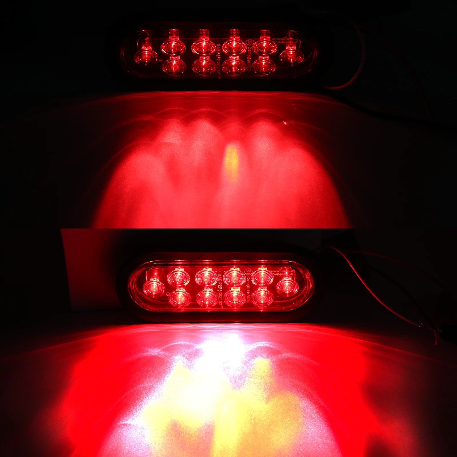 12V 6 " 10LED Truck Trailer Car Side Marker Lights Clearance Lamp Taillight Warning Tractor Strobe Brake Signal Light