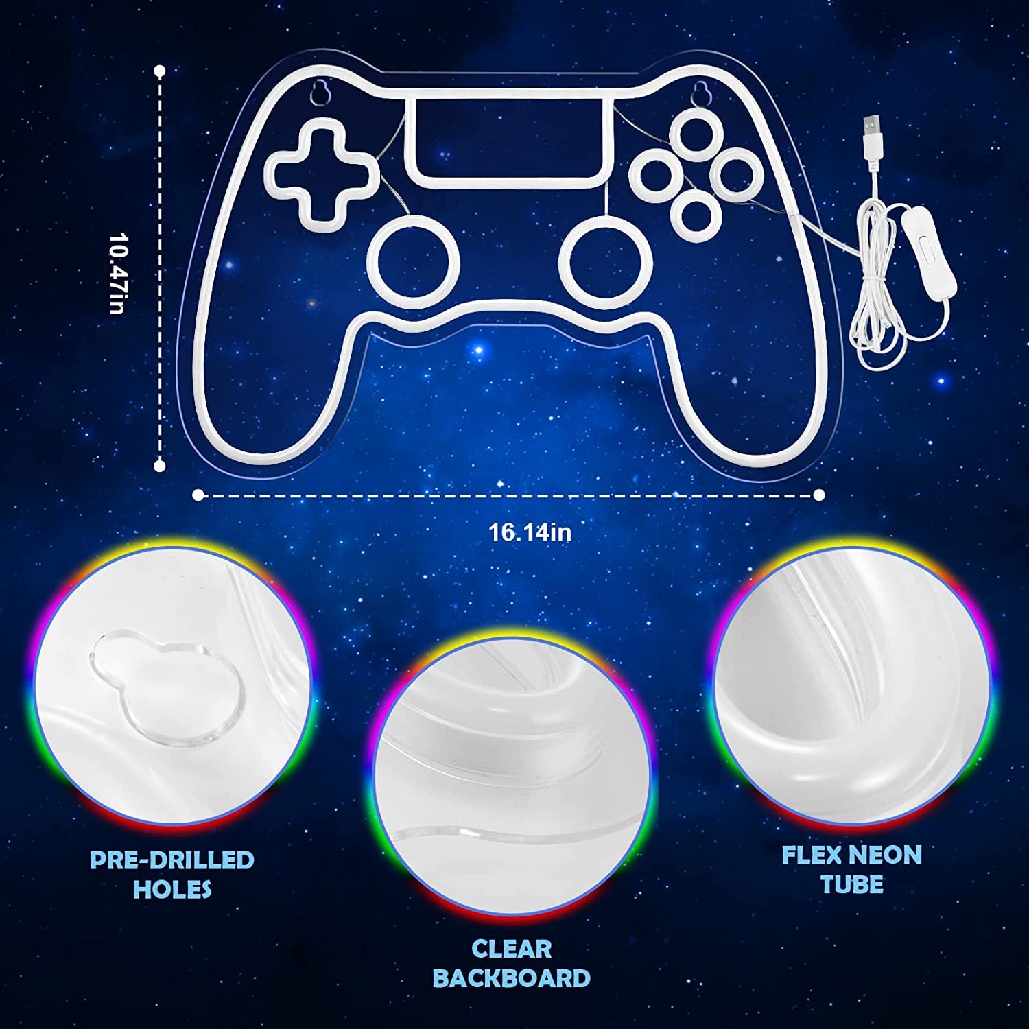 Custom LED Acrylic Gamer Neon Sign Game Controller Neon Sign for Gamer Teen Boy Room Wall Decor Gaming Neon Lights for Wall