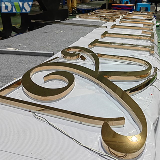 3d Letter Channel Christmas Rose Gold Sign Metal Letters Backlit Letters