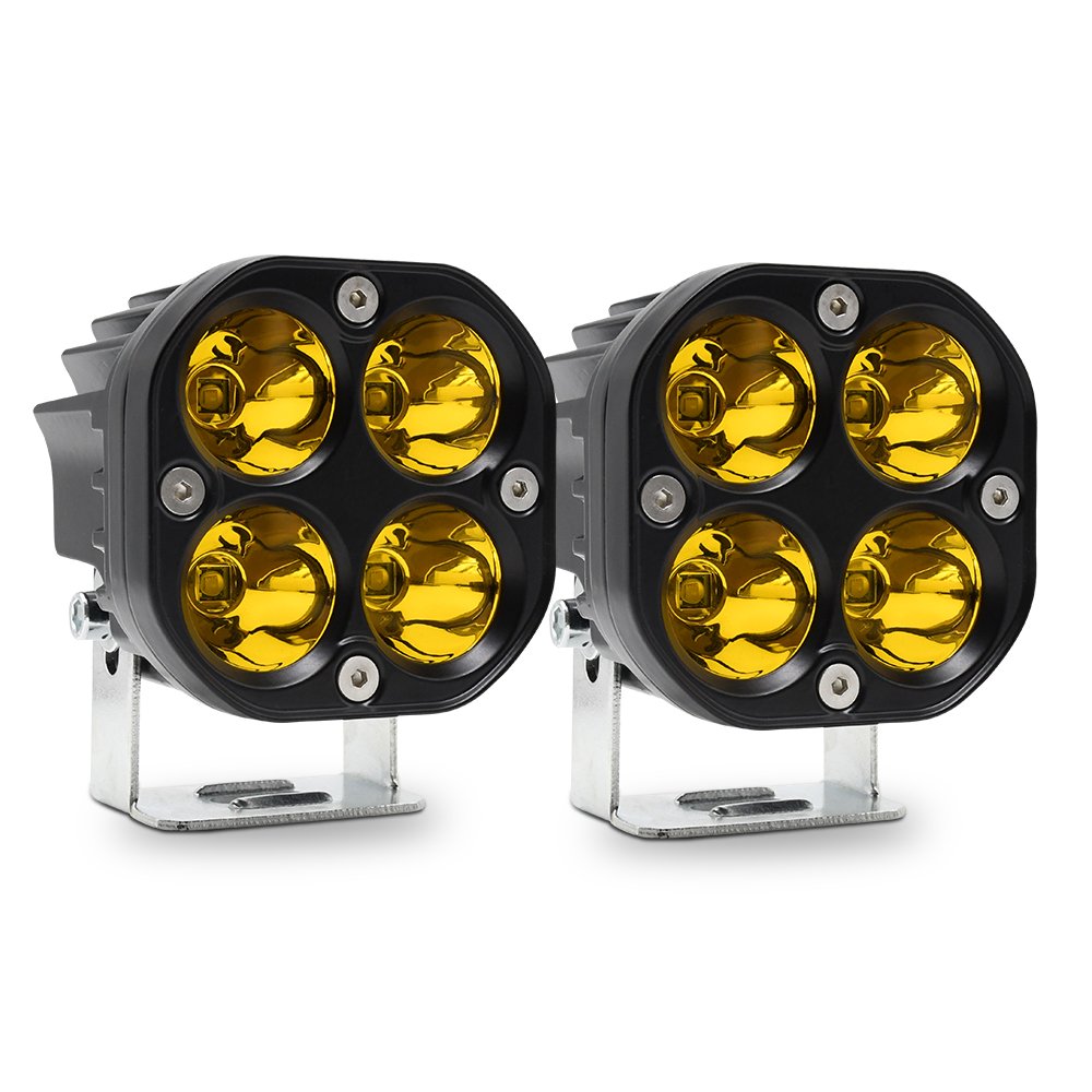 Clover Car Spotlight Super Bright Dual Color LED Work Car Light for Motorcycle Truck Car