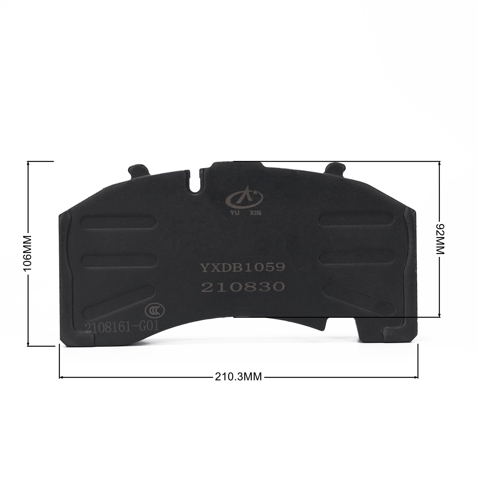 YXDB-1059 Saif Bridge Disc Brake for BPW Parts Genuine Front Rear Disc Ceramic Brake Pads 210.3*108 mm