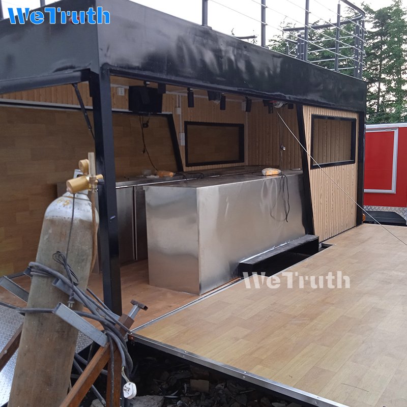 Wetruth New Mobile Bar Street Hot Dog Food Trailer Mobile Kitchen Double Decker Food Truck
