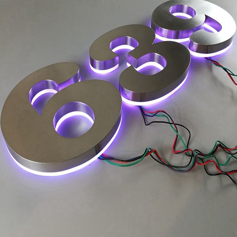 Channel Led Signboard Letters Lights Back-lit Stainless Steel Letter 3D Letter Number Led Sign Electronic Signs