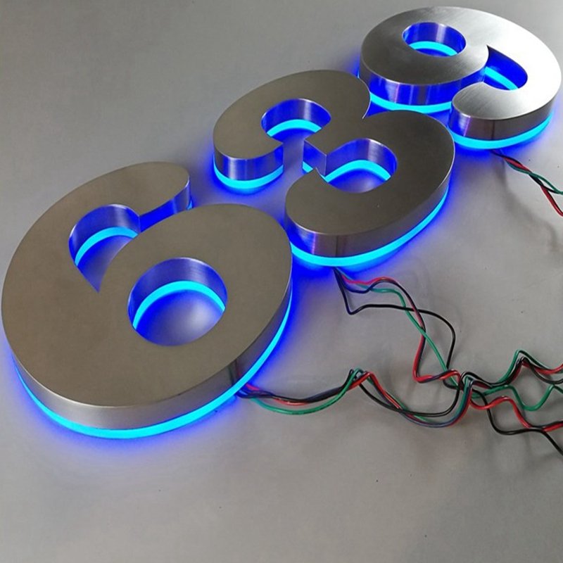 Channel Led Signboard Letters Lights Back-lit Stainless Steel Letter 3D Letter Number Led Sign Electronic Signs