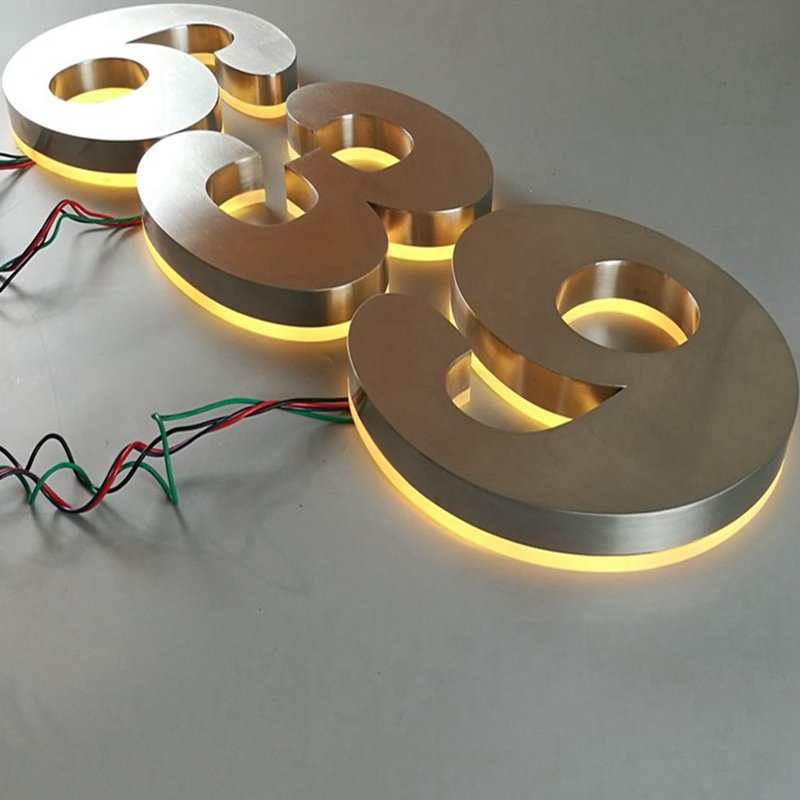 Channel Led Signboard Letters Lights Back-lit Stainless Steel Letter 3D Letter Number Led Sign Electronic Signs
