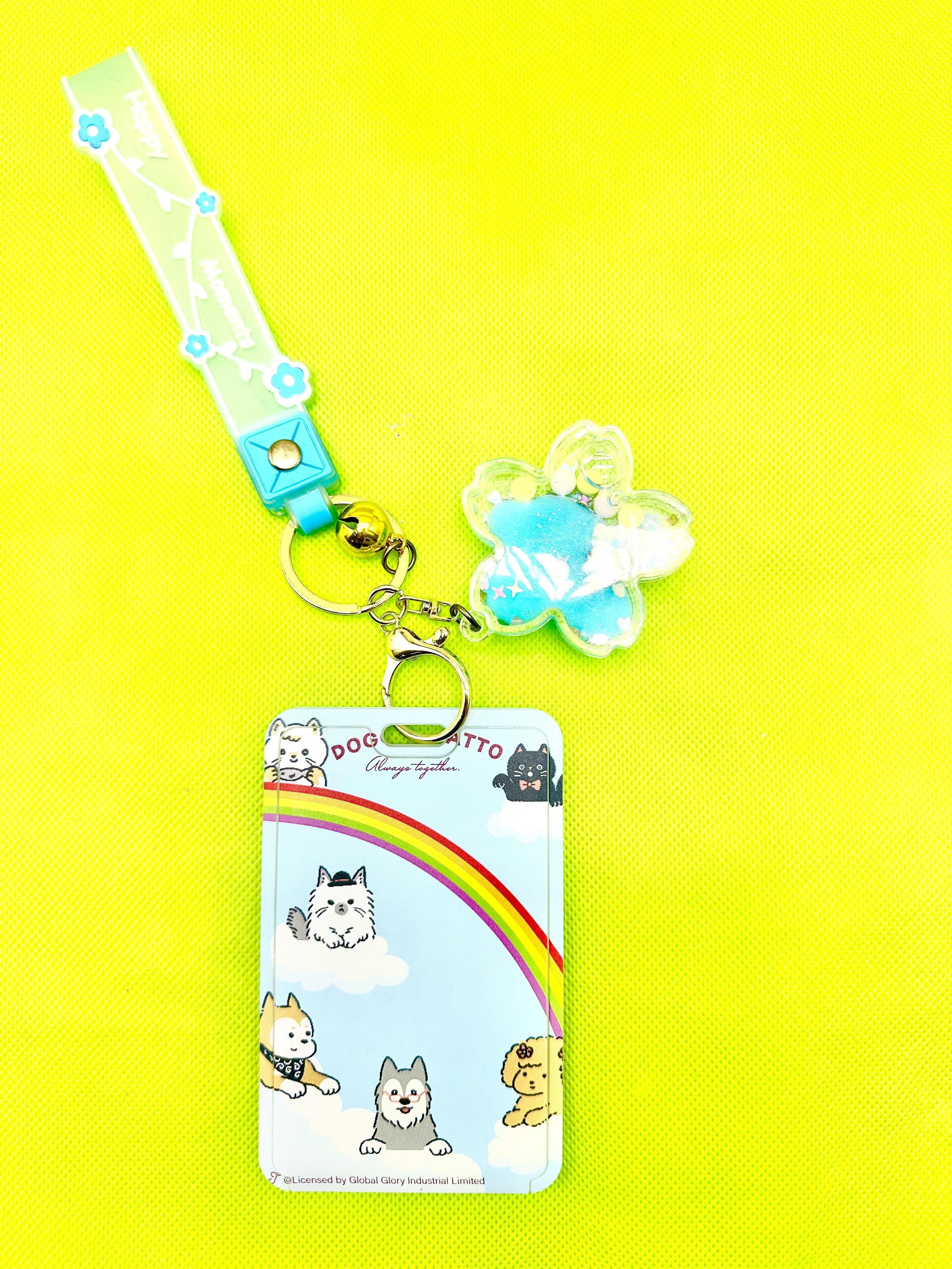 Wholesale Cute Cartoon Monster University Scalable Card Holder With Keychain Transparent Student Bus ID Accessories Card Cover