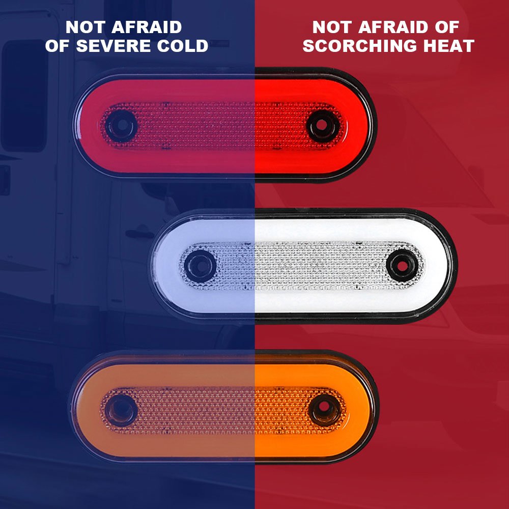 Trailer Side Marker Lights Reflector 12V 24V LED Truck Clearance Lights Bus Van Camper Side Position Light Amber Red White