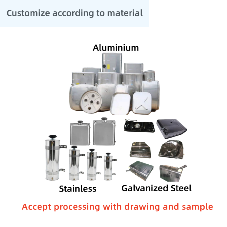 Trailer Parts & Accessories Factory Customization Fuel Transfer tank Spun Aluminum Fuel tank