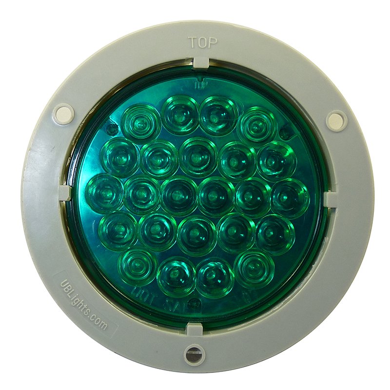 Hot Sell 12V 24V Trailer Truck Round 4 Inch Green Led Tail Lights 24 Piranha LED Lamps with DOT SAE Emark IP67 Waterproof